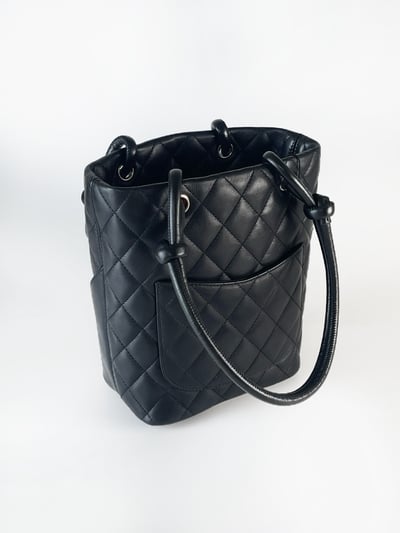 Chanel黑白康鵬迷你菜籃子2