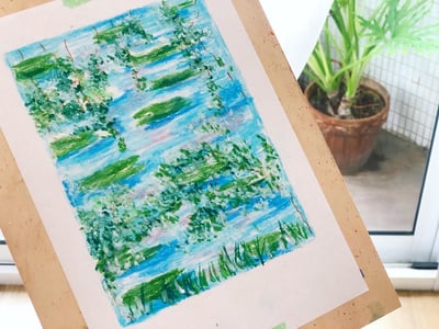 油粉彩課：柏林施拉赫滕湖的下午3