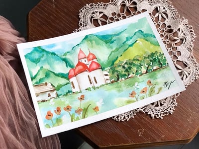 輕水彩課：旅行的記憶／德國國王湖1