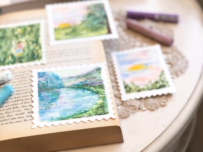 油粉彩課：郵票裡的印象派風景6