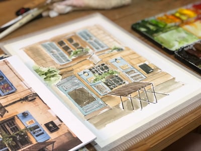 輕水彩課：歐洲街景速寫12