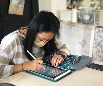 iPad畫畫課：水彩風格小花店3