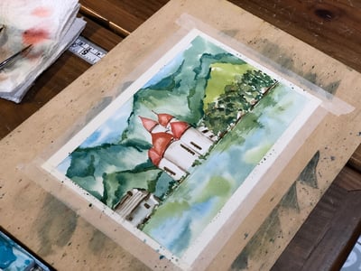 輕水彩課：旅行的記憶／德國國王湖6