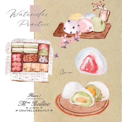 輕水彩：日式大福禮盒4