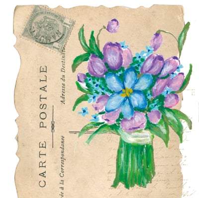 油粉彩課：韓系花束彩繪6