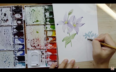 輕水彩：夏日花卉錦集｜Ariselin Design 線上課程｜5