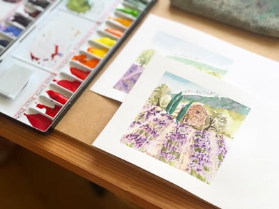 輕水彩：山城裡的普羅旺斯｜Ariselin Design 線上課程｜7