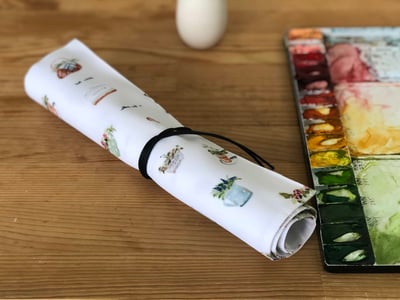 水彩跳上生活小物—水彩日常：畫筆／餐具袋（墊）｜Ariselin Design 水彩課｜11