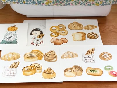 輕水彩：幸福麵包屋｜Ariselin Design 線上課程｜3