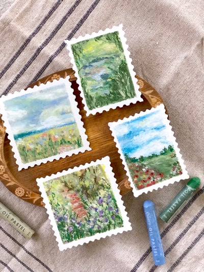 油粉彩課：郵票裡的印象派風景8