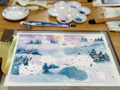 輕水彩課：挪威滑雪趣7