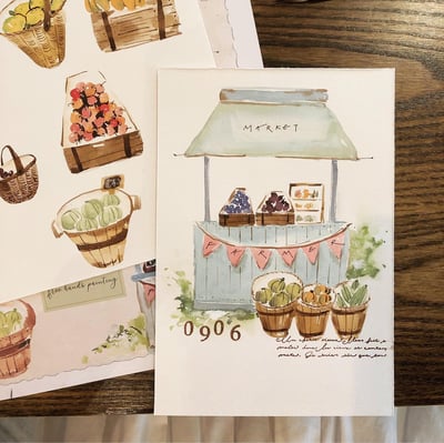 我的農夫小市集｜Ariselin Design 水彩課｜4