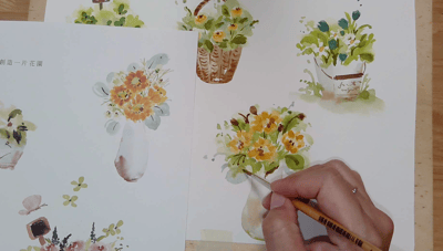 輕水彩：春天的花禮篇章｜Ariselin Design 線上課程｜9