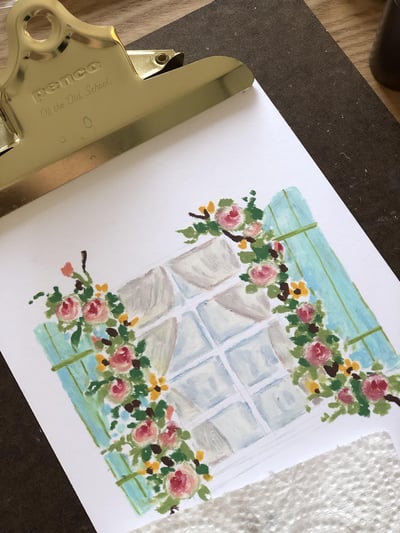 油粉彩課：歐洲的花窗檯3