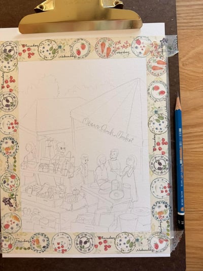 輕水彩課：莫爾公園的古董市集5