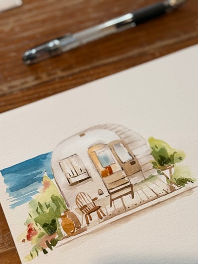 輕水彩：長假裡的海濱小屋4