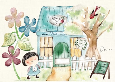 散步系列：街角的小花店｜Ariselin Design 明信片｜1