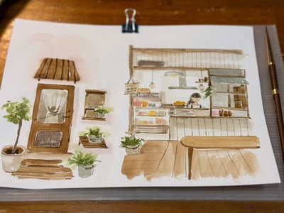 輕水彩：台南《之間，家料理》2