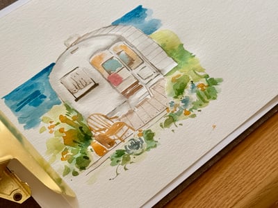 輕水彩：長假裡的海濱小屋3