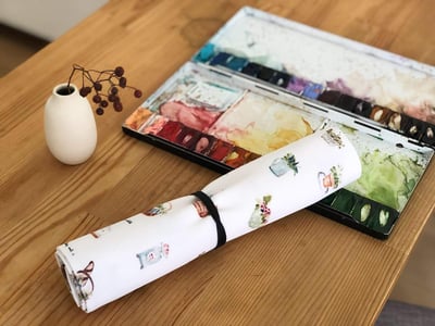 水彩跳上生活小物—水彩日常：畫筆／餐具袋（墊）｜Ariselin Design 水彩課｜3