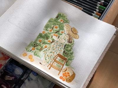 複合媒材：夏日果園的詩篇4