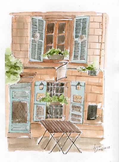 輕水彩課：歐洲街景速寫3