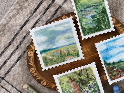 油粉彩課：郵票裡的印象派風景9