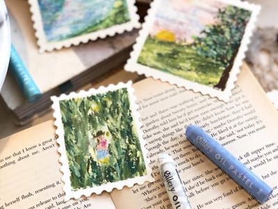 油粉彩課：郵票裡的印象派風景3