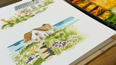 輕水彩課：住進奧胡斯小屋3