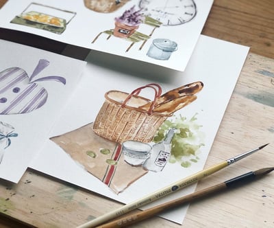 輕水彩：山城裡的普羅旺斯｜Ariselin Design 線上課程｜4