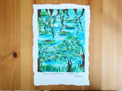 油粉彩課：柏林施拉赫滕湖的下午4