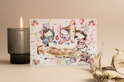 姊妹淘系列：生日快樂｜Ariselin Design 明信片｜2