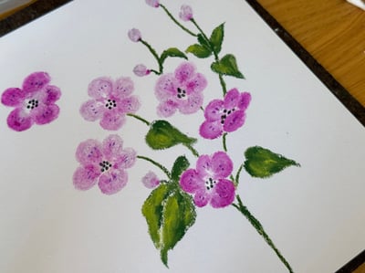 油粉彩課：花與樹的聯想2