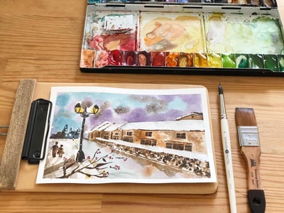 輕水彩課：旅行的記憶／情書裡的小樽運河7