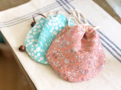 小圓束口袋｜Ariselin Design 客製化布品｜2