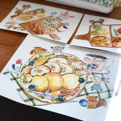 輕水彩：假日的早午餐約會｜Ariselin Design 線上課程｜2