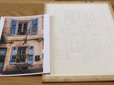 輕水彩課：歐洲街景速寫9