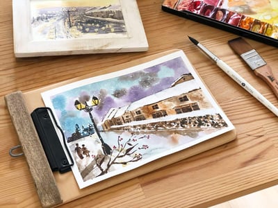 輕水彩課：旅行的記憶／情書裡的小樽運河5