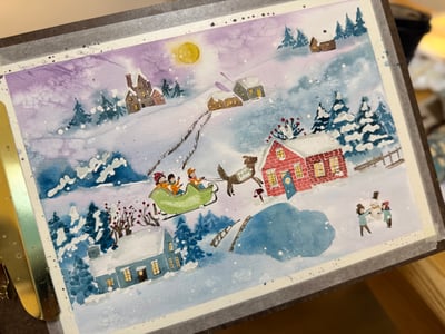 輕水彩課：挪威滑雪趣10