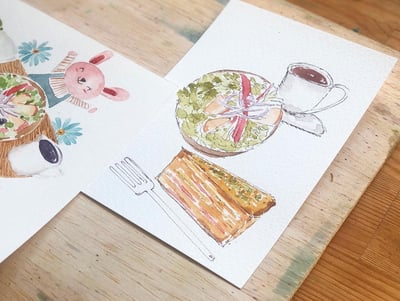 輕水彩：假日的早午餐約會｜Ariselin Design 線上課程｜4