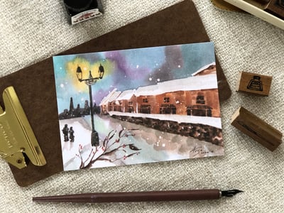 旅行系列：北海道小樽運河｜Ariselin Design 明信片｜1