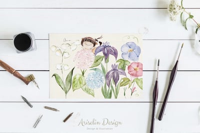 小小花仙子｜Ariselin Design 明信片｜2