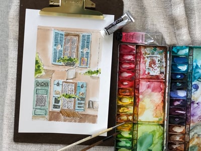 輕水彩課：歐洲街景速寫13