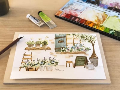 輕水彩課：理想的木門與窗6