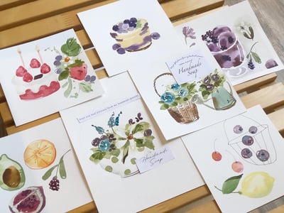 輕水彩課：果實，甜點與花2