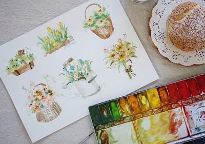 輕水彩：春天的花禮篇章｜Ariselin Design 線上課程｜7