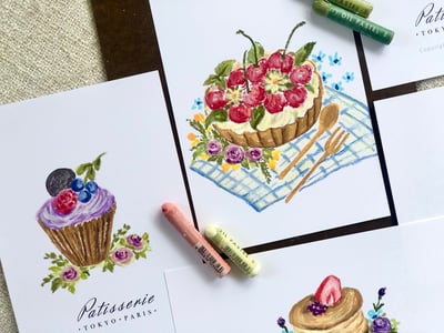 油粉彩課：巴黎甜點彩繪5