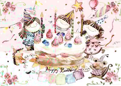 姊妹淘系列：生日快樂｜Ariselin Design 明信片｜1