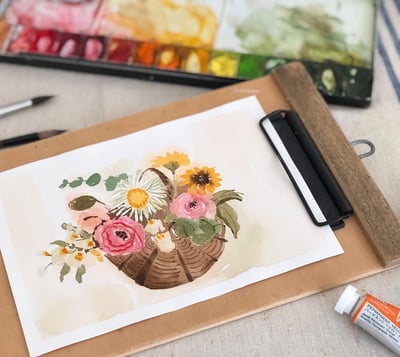 花店裡的花圈課｜Ariselin Design 水彩課｜1