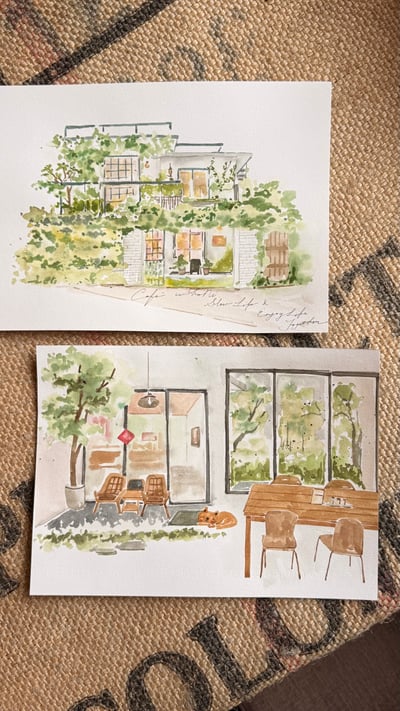 輕水彩：台南《一緒二咖啡》5